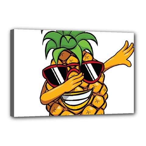 Dabbing Pineapple Sunglasses Shirt Aloha Hawaii Beach Gift Canvas 18  X 12  (stretched) by SilentSoulArts