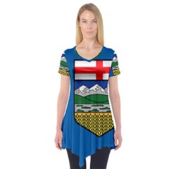 Flag Map Of Alberta Short Sleeve Tunic  by abbeyz71