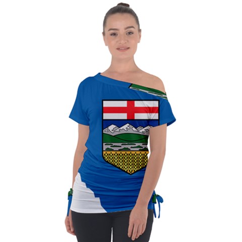 Flag Map Of Alberta Tie-up Tee by abbeyz71