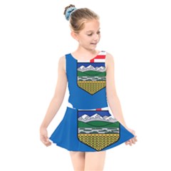 Flag Map Of Alberta Kids  Skater Dress Swimsuit by abbeyz71
