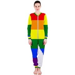 Lgbt Flag Map Of Alberta Onepiece Jumpsuit (ladies)  by abbeyz71