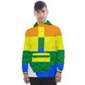 LGBT Flag Map of Alberta Men s Front Pocket Pullover Windbreaker View1