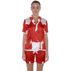 National Flag Of Canada Satin Short Sleeve Pyjamas Set by abbeyz71