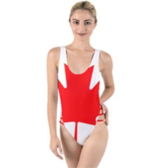 National Flag Of Canada High Leg Strappy Swimsuit by abbeyz71
