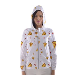 Pizza Pattern Pepperoni Cheese Funny Slices Women s Hooded Windbreaker by genx