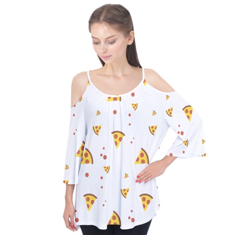 Pizza Pattern Pepperoni Cheese Funny Slices Flutter Tees by genx