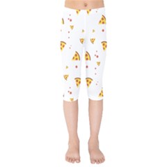 Pizza Pattern Pepperoni Cheese Funny Slices Kids  Capri Leggings  by genx