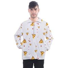 Pizza Pattern Pepperoni Cheese Funny Slices Men s Half Zip Pullover by genx