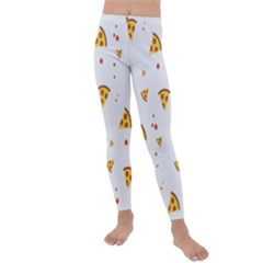 Pizza Pattern Pepperoni Cheese Funny Slices Kids  Lightweight Velour Leggings by genx