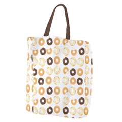 Donuts Pattern With Bites Bright Pastel Blue And Brown Cropped Sweatshirt Giant Grocery Tote by genx