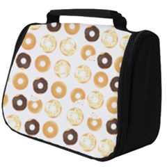 Donuts Pattern With Bites Bright Pastel Blue And Brown Cropped Sweatshirt Full Print Travel Pouch (big) by genx