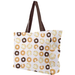 Donuts Pattern With Bites Bright Pastel Blue And Brown Cropped Sweatshirt Simple Shoulder Bag