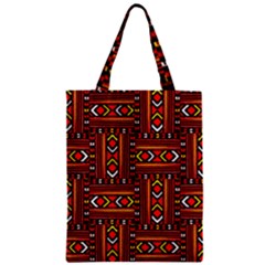 Texture Red Orange Zipper Classic Tote Bag