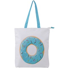 Pastel Blue Donut With Rainbow Candies Double Zip Up Tote Bag by genx