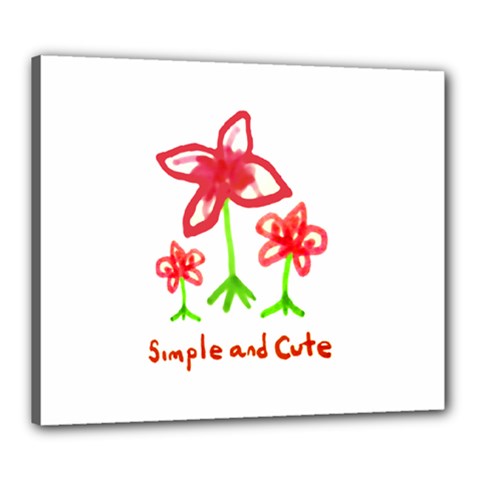 Flowers And Cute Phrase Pencil Drawing Canvas 24  X 20  (stretched) by dflcprintsclothing