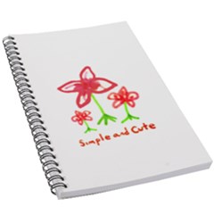 Flowers And Cute Phrase Pencil Drawing 5 5  X 8 5  Notebook by dflcprintsclothing