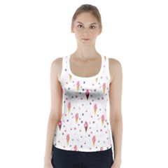Ice Cream Cones Watercolor With Fruit Berries And Cherries Summer Pattern Racer Back Sports Top by genx