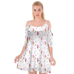 Ice Cream Cones Watercolor With Fruit Berries And Cherries Summer Pattern Cutout Spaghetti Strap Chiffon Dress by genx