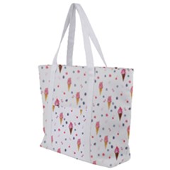 Ice Cream Cones Watercolor With Fruit Berries And Cherries Summer Pattern Zip Up Canvas Bag by genx