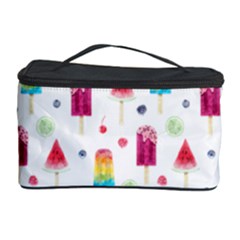 Popsicle Juice Watercolor With Fruit Berries And Cherries Summer Pattern Cosmetic Storage by genx