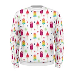 Popsicle Juice Watercolor With Fruit Berries And Cherries Summer Pattern Men s Sweatshirt by genx