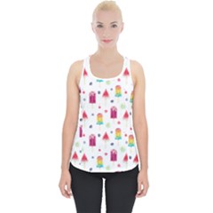 Popsicle Juice Watercolor With Fruit Berries And Cherries Summer Pattern Piece Up Tank Top