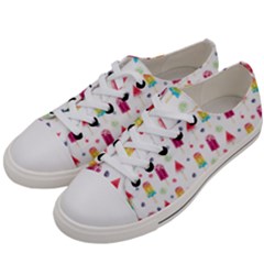 Popsicle Juice Watercolor With Fruit Berries And Cherries Summer Pattern Men s Low Top Canvas Sneakers by genx