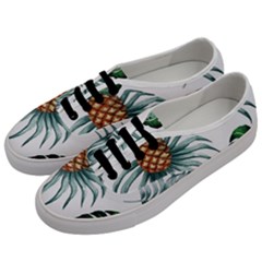 Pineapple Tropical Jungle Giant Green Leaf Watercolor Pattern Men s Classic Low Top Sneakers by genx