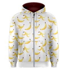 Yellow Banana And Peels Pattern With Polygon Retro Style Men s Zipper Hoodie by genx