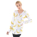 Yellow Banana and peels pattern with polygon retro style Tie Up Tee View1