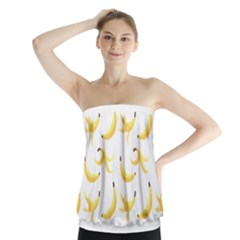 Yellow Banana And Peels Pattern With Polygon Retro Style Strapless Top by genx