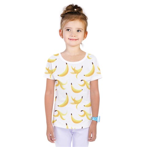 Yellow Banana And Peels Pattern With Polygon Retro Style Kids  One Piece Tee by genx