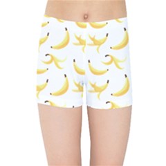 Yellow Banana And Peels Pattern With Polygon Retro Style Kids  Sports Shorts by genx