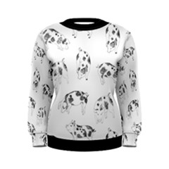 Pigs Handrawn Black And White Square13k Black Pattern Skull Bats Vintage K Women s Sweatshirt