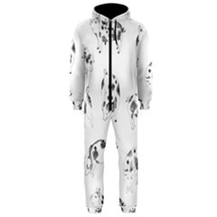 Pigs Handrawn Black And White Square13k Black Pattern Skull Bats Vintage K Hooded Jumpsuit (Men) 