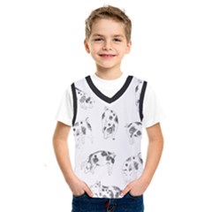 Pigs Handrawn Black And White Square13k Black Pattern Skull Bats Vintage K Kids  SportsWear