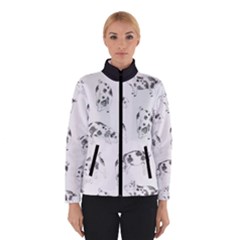 Pigs Handrawn Black And White Square13k Black Pattern Skull Bats Vintage K Winter Jacket