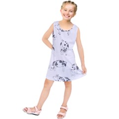 Pigs Handrawn Black And White Square13k Black Pattern Skull Bats Vintage K Kids  Tunic Dress by genx