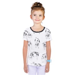 Pigs Handrawn Black And White Square13k Black Pattern Skull Bats Vintage K Kids  One Piece Tee