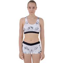 Pigs Handrawn Black And White Square13k Black Pattern Skull Bats Vintage K Work It Out Gym Set