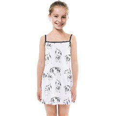 Pigs Handrawn Black And White Square13k Black Pattern Skull Bats Vintage K Kids  Summer Sun Dress