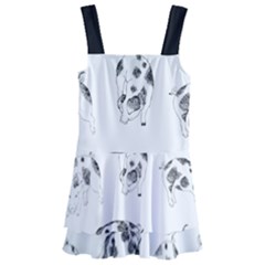 Pigs Handrawn Black And White Square13k Black Pattern Skull Bats Vintage K Kids  Layered Skirt Swimsuit