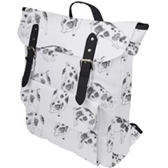 Pigs Handrawn Black And White Square13k Black Pattern Skull Bats Vintage K Buckle Up Backpack