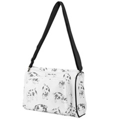 Pigs Handrawn Black And White Square13k Black Pattern Skull Bats Vintage K Front Pocket Crossbody Bag