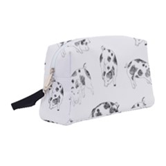 Pigs Handrawn Black And White Square13k Black Pattern Skull Bats Vintage K Wristlet Pouch Bag (Medium)