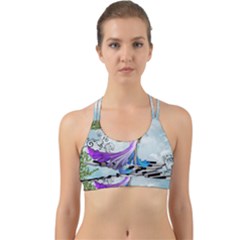 Cute Fairy Dancing On A Piano Back Web Sports Bra by FantasyWorld7