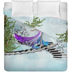 Cute Fairy Dancing On A Piano Duvet Cover Double Side (king Size) by FantasyWorld7