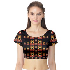 Sweets And  Candy As Decorative Short Sleeve Crop Top by pepitasart