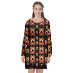 Sweets And  Candy As Decorative Long Sleeve Chiffon Shift Dress  by pepitasart