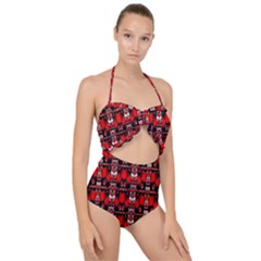 Hearts 2 Scallop Top Cut Out Swimsuit